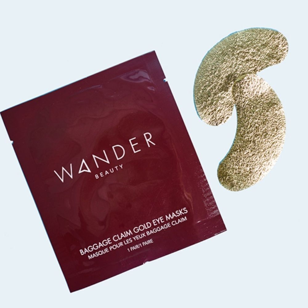 𝅺Wander Beauty Baggage Claim Gold Eye Masks